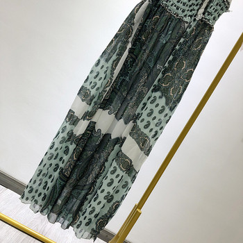 Rochie de dama lunga din tul cu bretele subtiri