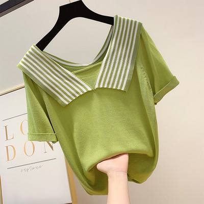 Bluză de damă cu mâneci scurte în trei culori