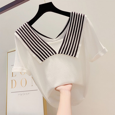 Bluză de damă cu mâneci scurte în trei culori