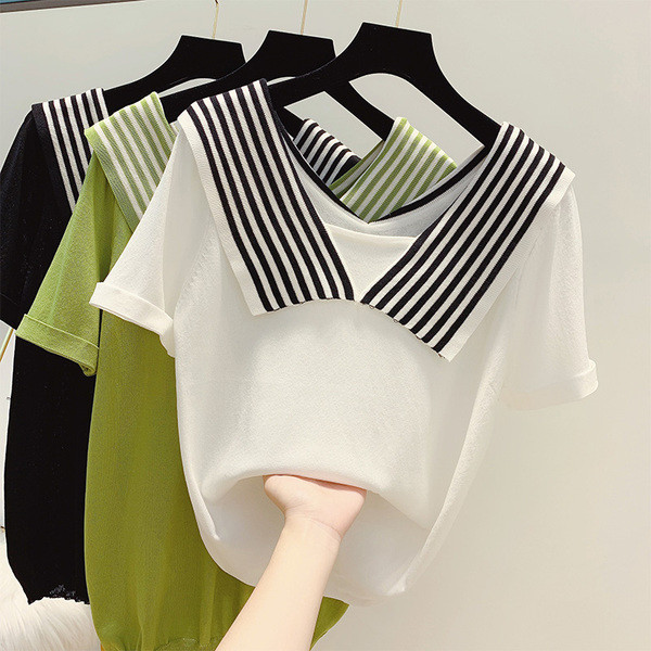 Bluză de damă cu mâneci scurte în trei culori