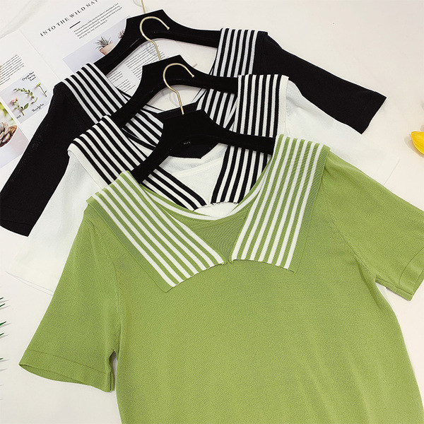 Bluză de damă cu mâneci scurte în trei culori