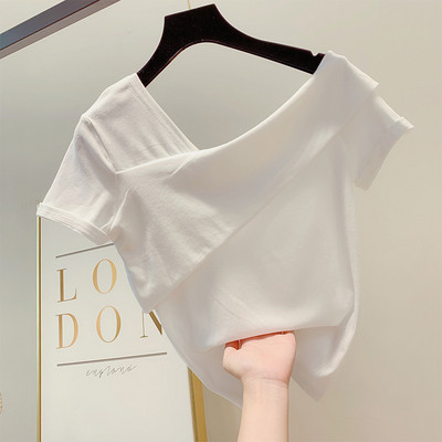 Bluză de damă modernă cu mâneci scurte în trei culori