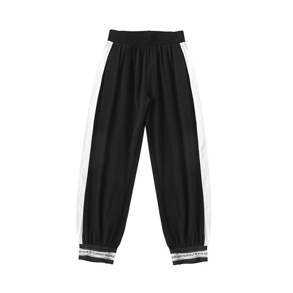 Pantaloni moderni de dama in doua culori cu talie elastica