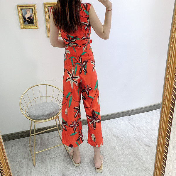 Salopeta de dama moderna 7/8 cu model floral