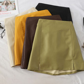 Fusta de dama model uni din piele ecologica in mai multe culori