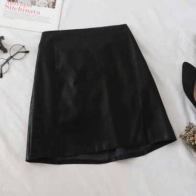 Fusta de dama model uni din piele ecologica in mai multe culori