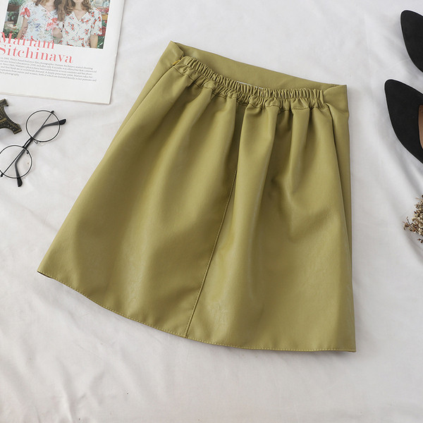 Fusta de dama model uni din piele ecologica in mai multe culori