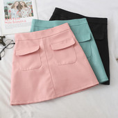 Modern női rövid szoknya zsebbel több színben
