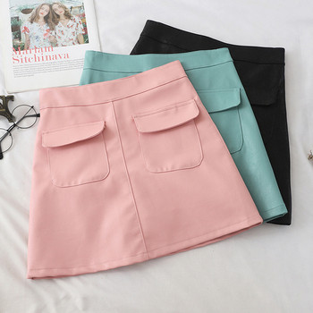 Modern női rövid szoknya zsebbel több színben