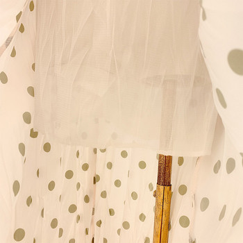 Fusta de dama lunga cu buline in trei culori