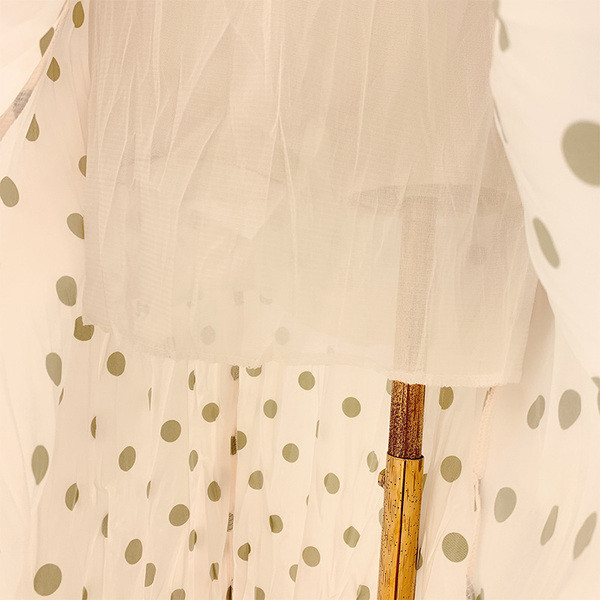 Fusta de dama lunga cu buline in trei culori