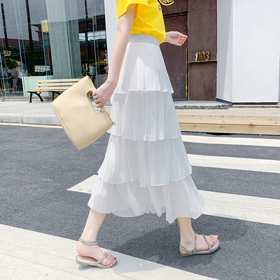 Fusta lunga de dama moderna in trei culori cu talie elastica