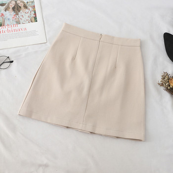 Model fustă de damă croiată în negru, gri și bej