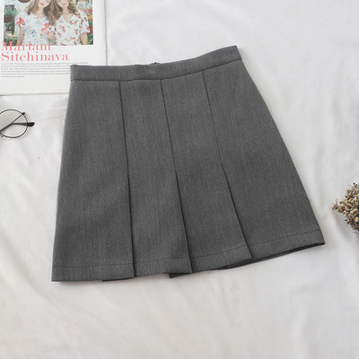 Model fustă de damă croiată în negru, gri și bej