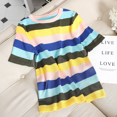 Tricou cu dungi pentru femei de zi cu zi în trei culori