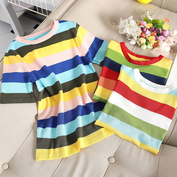 Tricou cu dungi pentru femei de zi cu zi în trei culori