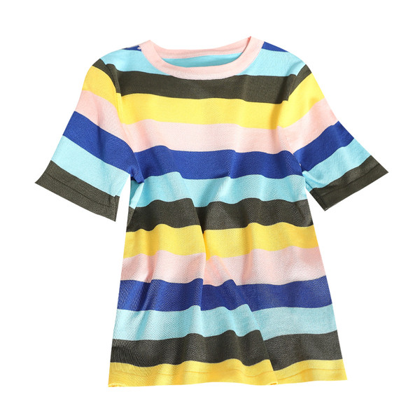 Tricou cu dungi pentru femei de zi cu zi în trei culori