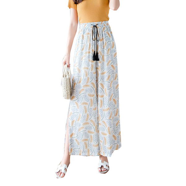 Ежедневен дамски панталон с еластична талия - разкроен модел