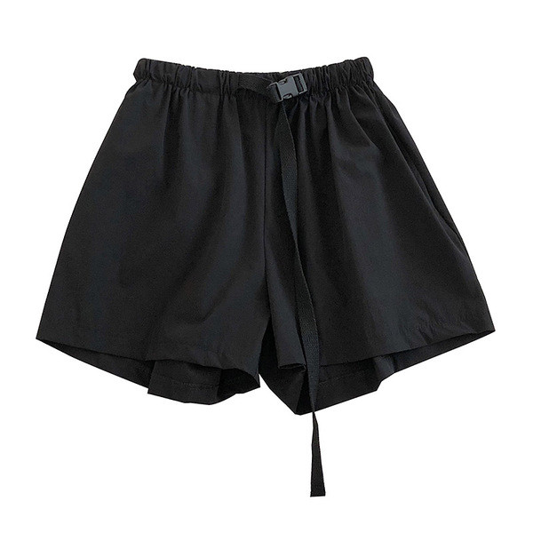 Pantaloni scurți casual de damă cu talie elastică de culoare neagră