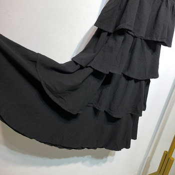 Rochie lunga de dama cu bretele subtiri de culoare neagra