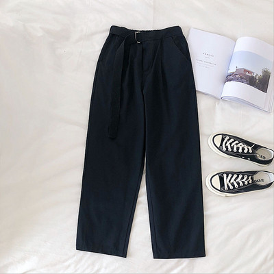 Pantaloni casual dama cu talie inalta si curea in mai multe culori