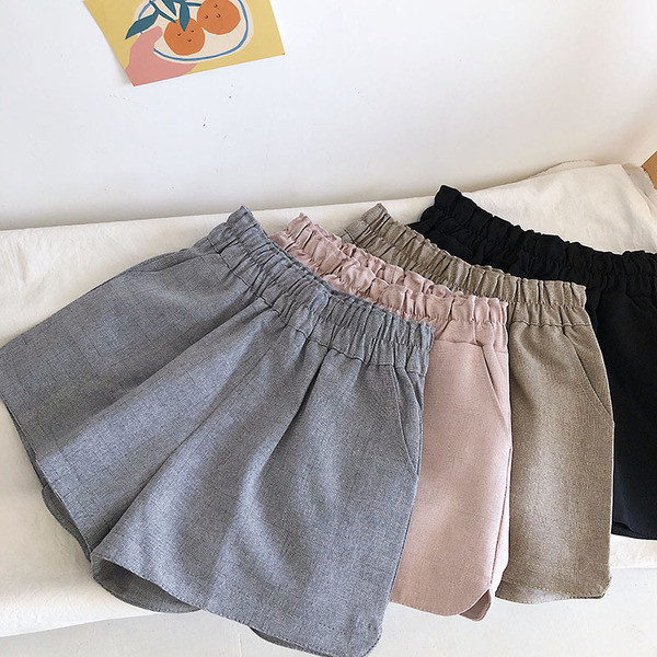 Pantaloni scurti de dama cu talie elastica in mai multe culori