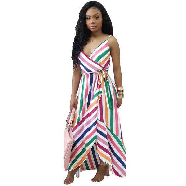 Rochie de vara de dama cu bretele subtiri si decolteu adanc