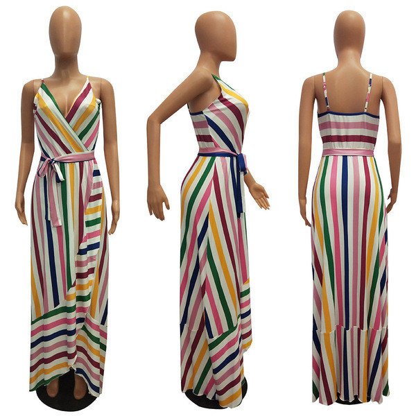 Rochie de vara de dama cu bretele subtiri si decolteu adanc