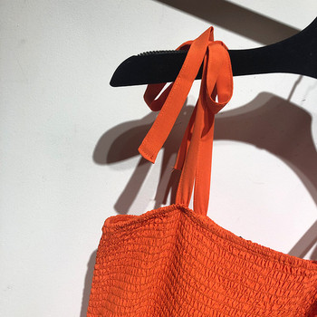 Rochie de dama lunga cu bretele subtiri in rosu