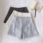 Pantaloni scurti eleganti de dama cu talie inalta in mai multe culori