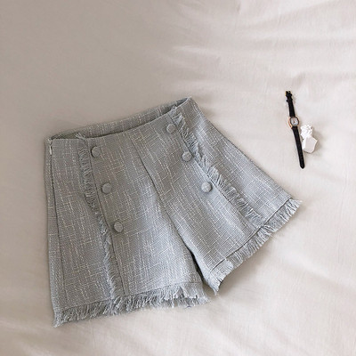 Pantaloni scurti eleganti de dama cu talie inalta in mai multe culori