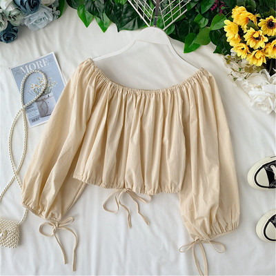 Bluza scurta de dama cu umerii goi in trei culori