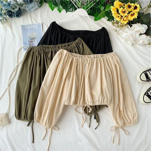 Bluza scurta de dama cu umerii goi in trei culori