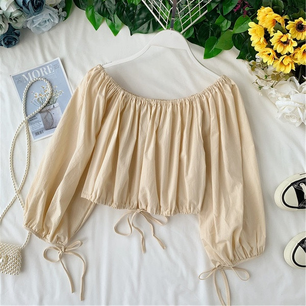 Bluza scurta de dama cu umerii goi in trei culori