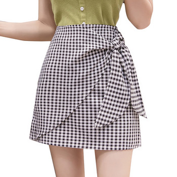 Fusta dama in carouri actuala in trei culori cu talie inalta