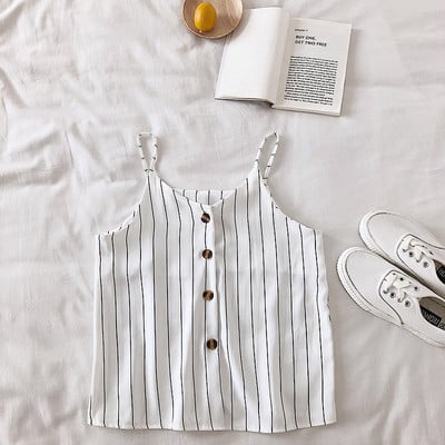 Maieu modern de dama cu bretele subtiri si nasturi in diferite culori