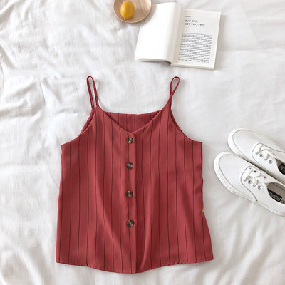 Maieu modern de dama cu bretele subtiri si nasturi in diferite culori