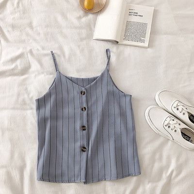 Maieu modern de dama cu bretele subtiri si nasturi in diferite culori