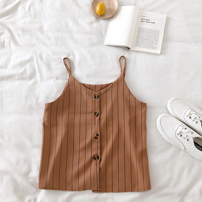 Maieu modern de dama cu bretele subtiri si nasturi in diferite culori