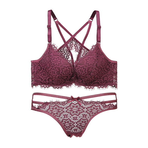 Lenjerie intimă cu dantelă cu închidere frontală în trei culori