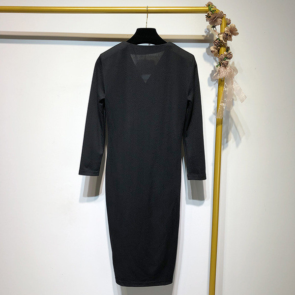 Rochie lunga de dama cu maneci lungi si nasturi