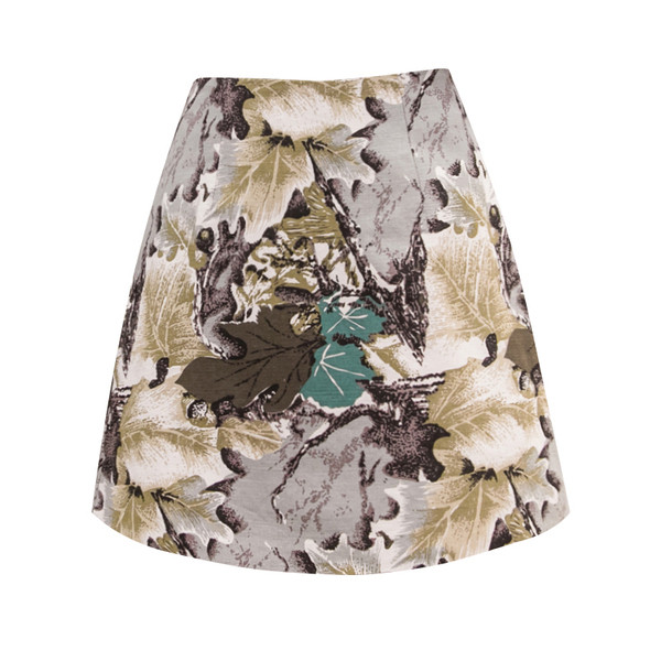 Fusta de dama moderna cu model floral si talie inalta