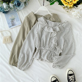 Cămașă de damă cu buline în două culori