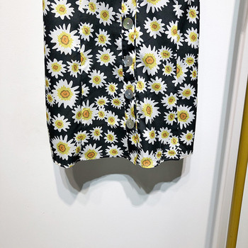 Rochie scurta de dama cu umerii goi cu model floral