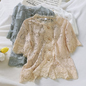 Camasa dama cu maneca scurta din dantela in mai multe culori