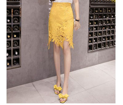 Fusta de dama eleganta din dantela cu talie inalta in mai multe culori