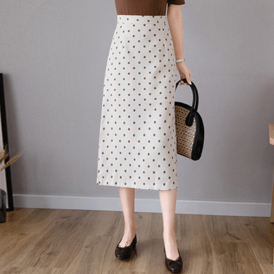 Fusta lunga dama casual cu puncte in doua culori
