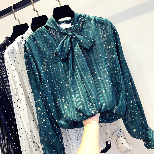 Cămașă de damă cu panglică în mai multe culori