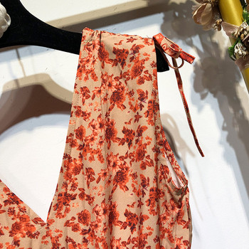 Hosszú ruha elasztikus derékkal, színes mintával