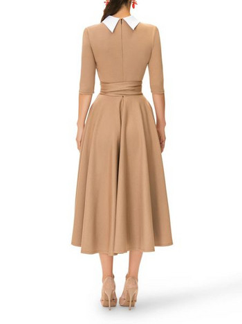 Stílusos női ruha 3/4-es ujjal és megkötővel három színben